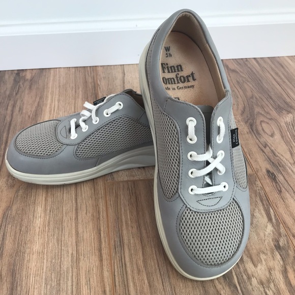 Finn Comfort Shoes - Finn Comfort Vintage Look Grey Tennis Shoe - 8